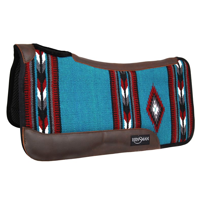 277-HJ7-RRT Reinsman Woven Tacky Too Contour Saddle Pad Tq/Red sku 277-HJ7-RRT