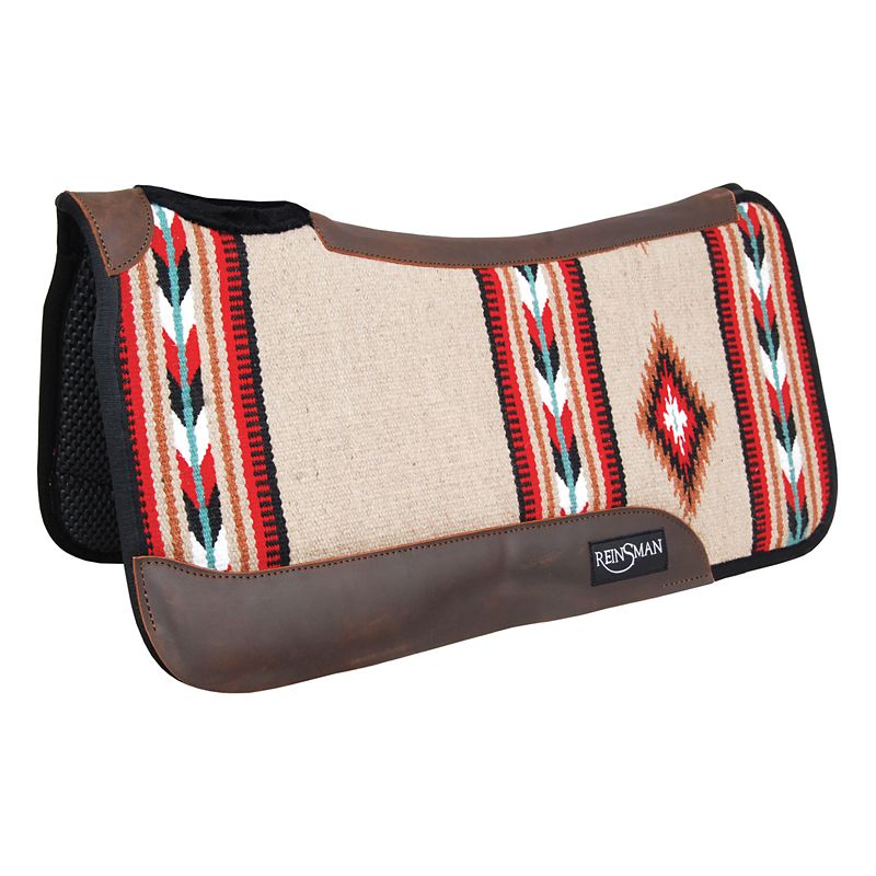 277-HJ7-TRT Reinsman Woven Tacky Too Contour Saddle Pad Tan/Rd sku 277-HJ7-TRT