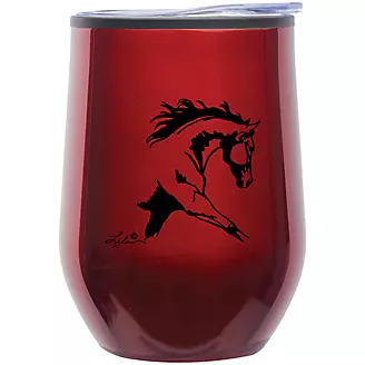 Lila Dressage Horse Red 12oz SS Wine Tumbler