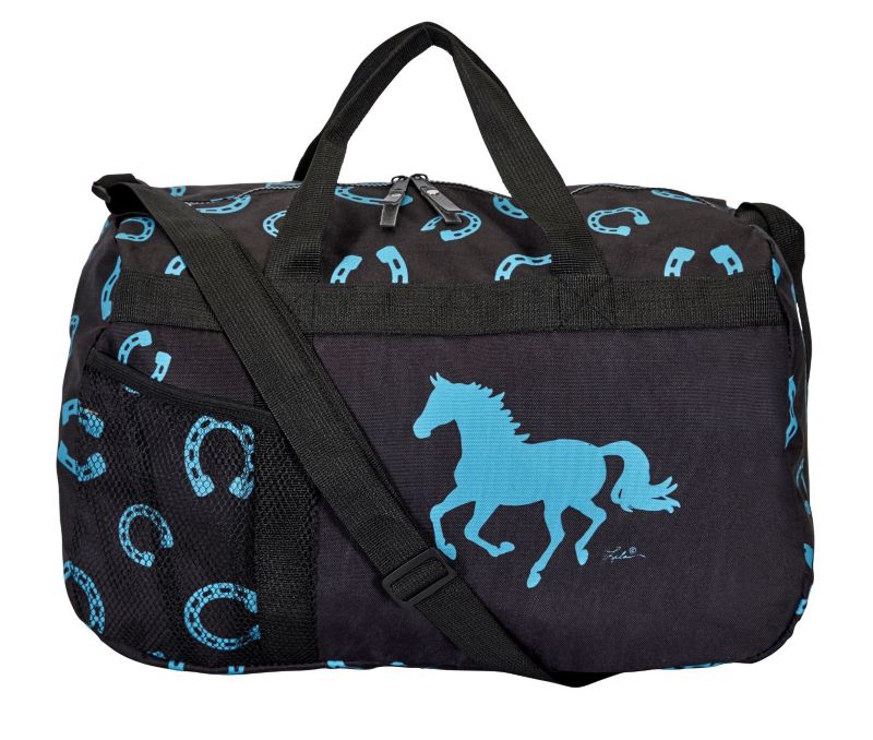 Lila Horseshoe Black/Turquoise Travel Duffel Bag