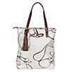 Lila Equestrian Pattern Tote Bag with Tassel