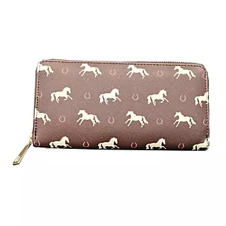 Lila Horses and Horseshoes Clutch Wallet