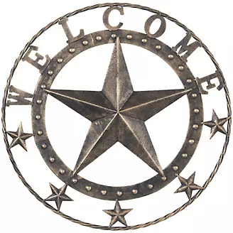 Decorative Metal Black Welcome Star 18in