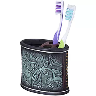 Turquoise Flower Toothbrush Holder