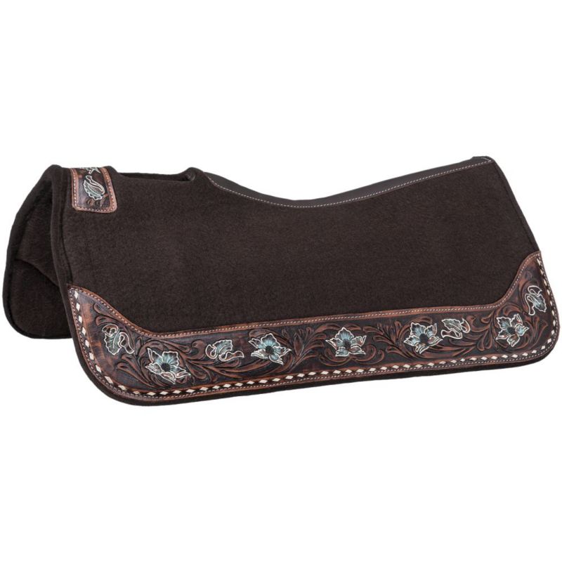 31-5650-7-0 Tough1 Floral Tooled Felt Saddle Pad sku 31-5650-7-0