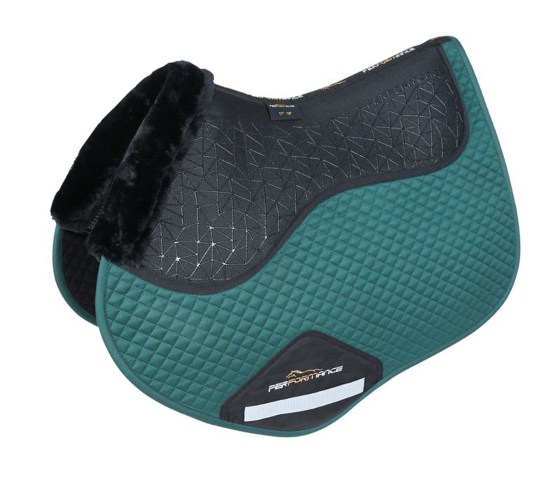 1872GREEN17-18 Performance Fusion Grip Jump Saddle Pad Green sku 1872GREEN17-18