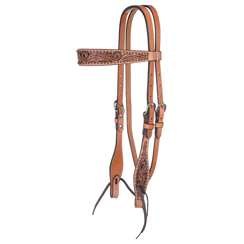 Circle Y Texas Flower Classic Browband Headstall