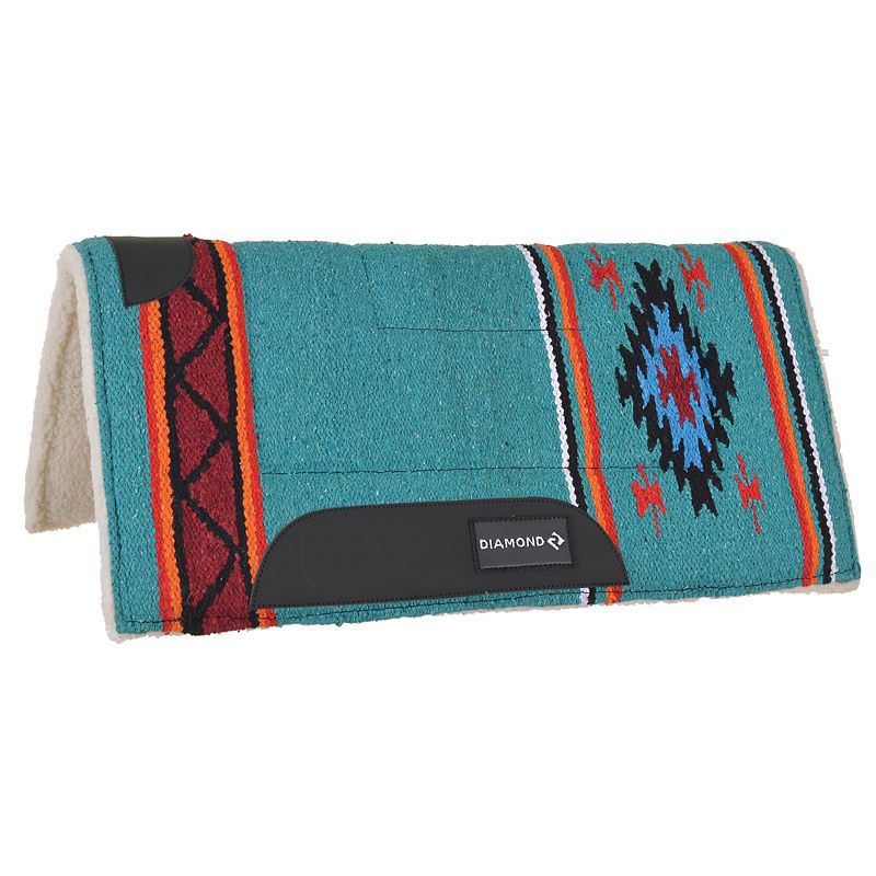 Diamond R Square Fleece Pony Pad Turquoise