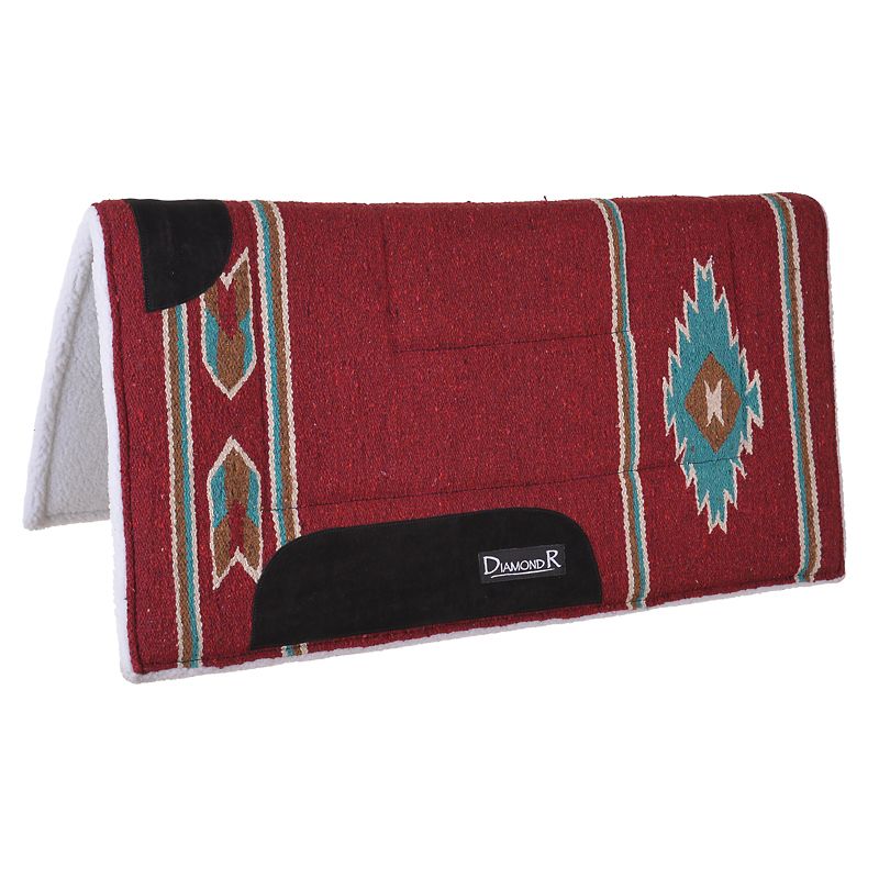 Diamond R Square Fleece Lined Pad Red