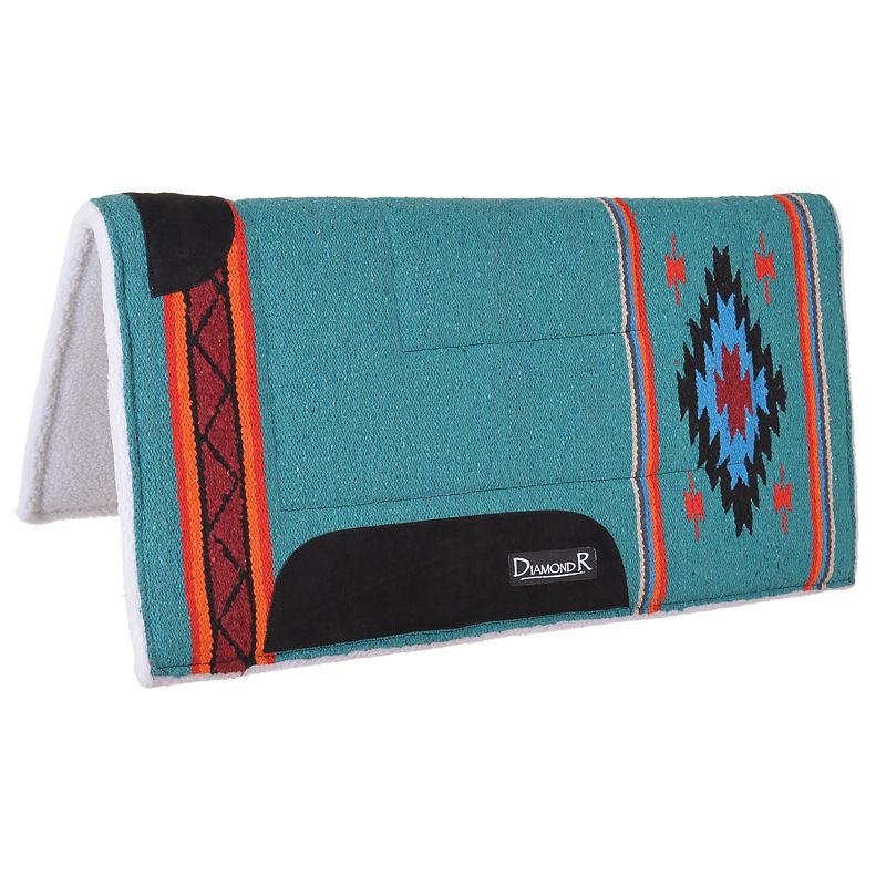 Diamond R Square Fleece Lined Pad Turquoise