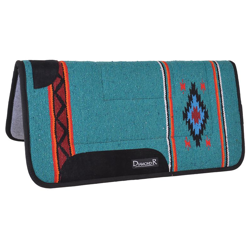 Diamond R Square Felt Woven Pad Turquoise