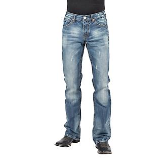 Stetson Mens Curved X Contrast Stitch Jeans
