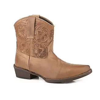 Roper Ladies Snip Tooled Shorty Boots