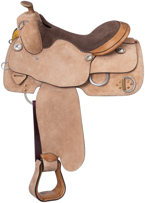 Tough1 Silver Royal Training Saddle 16in Tan Oil