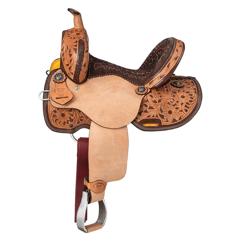 Tough1 Royal King Hawley Barrel Saddle 10in Tan Oi