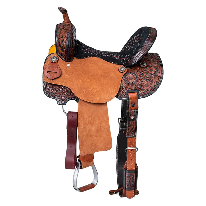 Tough1 Royal King Hawley Barrel Saddle 14in Brown/