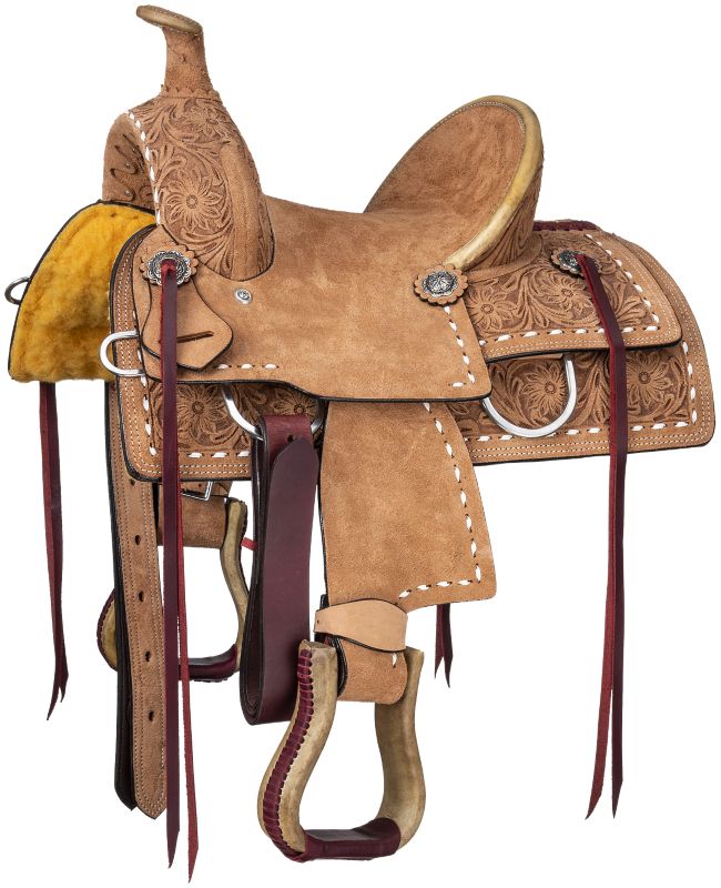 Tough1 Kirby Youth Roughout Roper Saddle 10