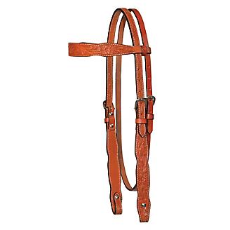 Circle Y Shaped Floral Brow Headstall