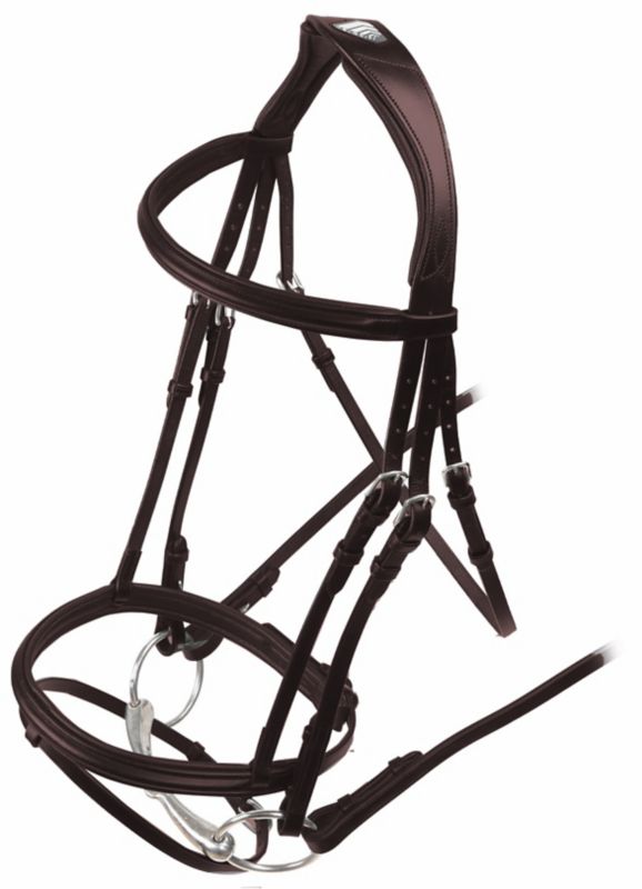 Velociti Padded Raised Flash Bridle Cob Havana