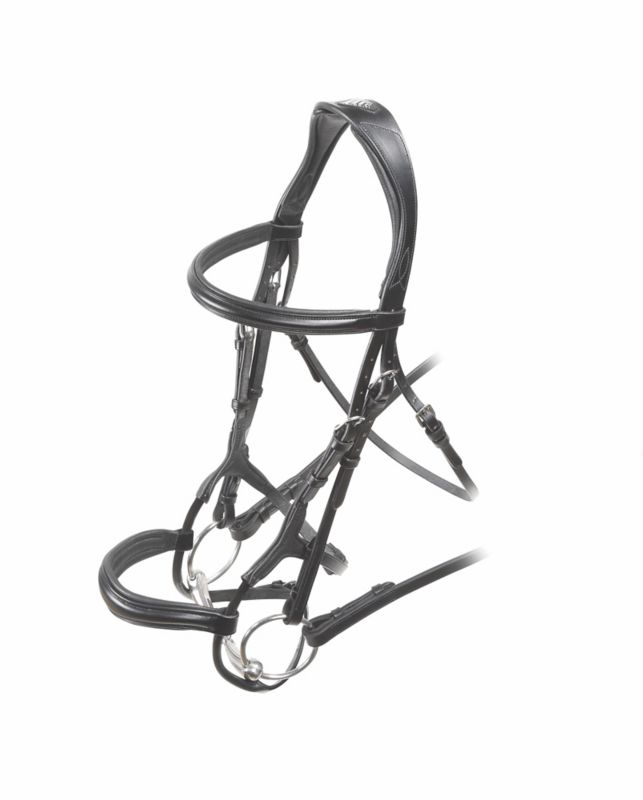 Velociti Rolled Padded Cavesson Bridle Cob Black