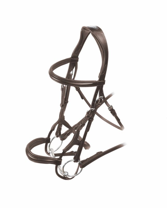 Velociti Rolled Padded Cavesson Bridle Full Havana