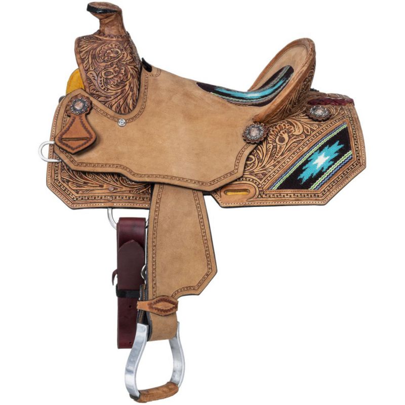 Silver Royal Youth Aztec Wade Saddle 10in