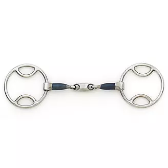 Blue Steel Oval Link Loop Ring Gag Bit