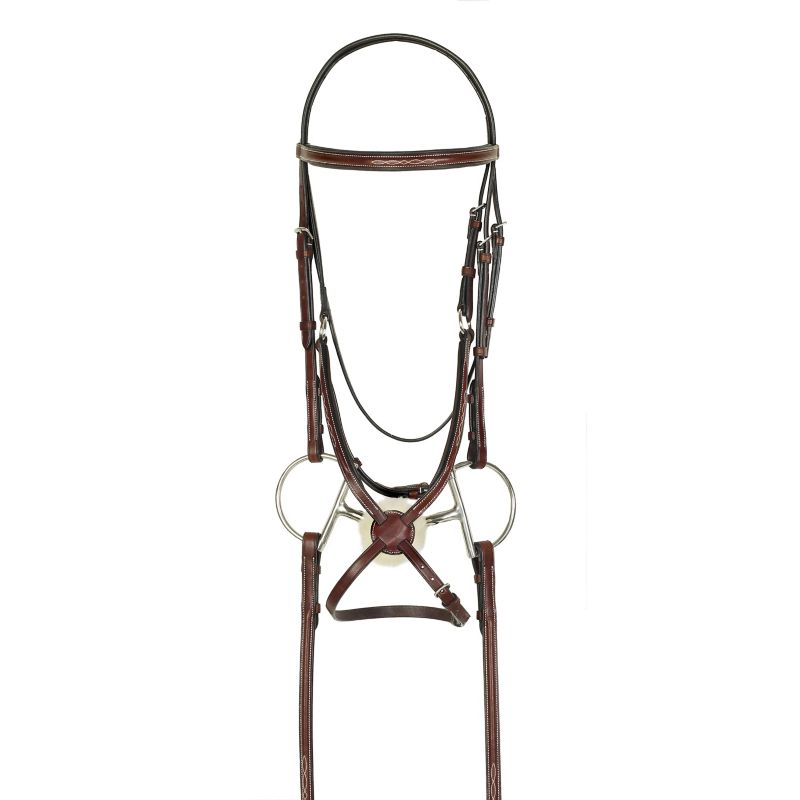 HK Americana Fancy Figure-8 Bridle w Reins Cob