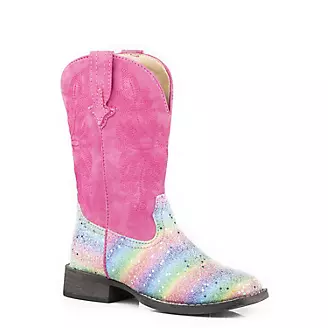 Roper Little Kids Glitter Rainbow Boots