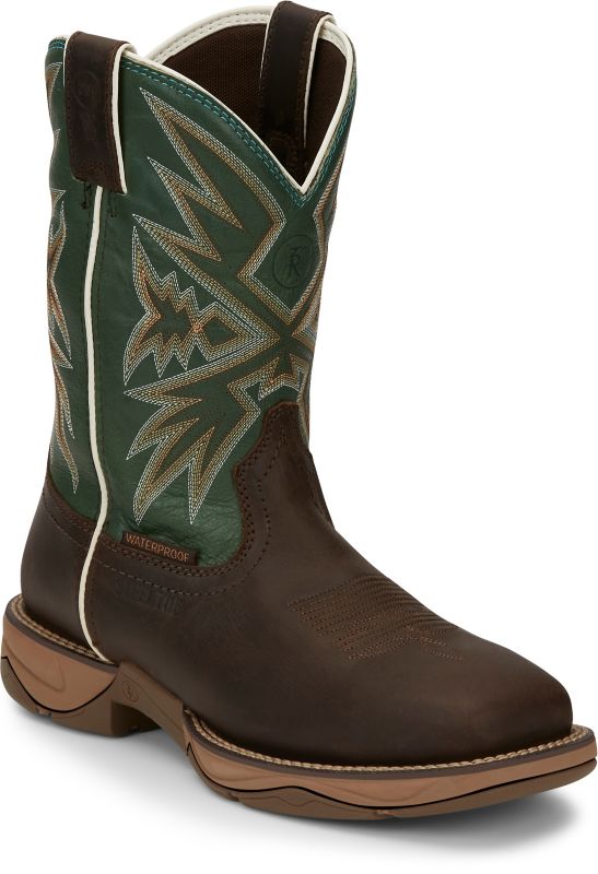 Tony Lama Mens Steel Toe WP Boots 11.5 D Brown -  JUSTIN BRANDS INC, RR3360/11.5 D