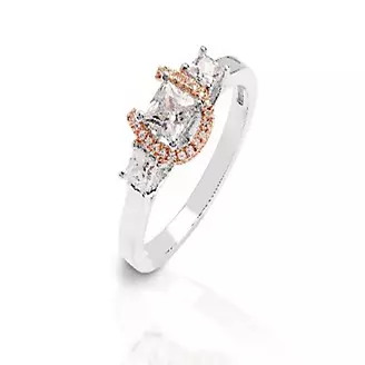 Kelly Herd Small Princess Rose Gold 3 Stone Ring