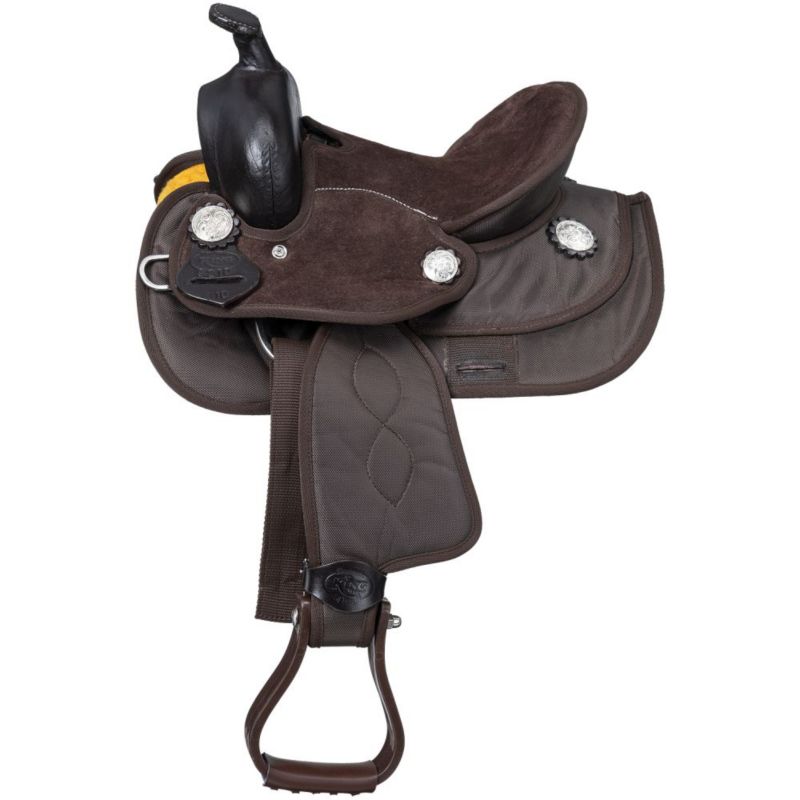 Eclipse by Tough1 Synthetic Barrel Saddle 11in Bro