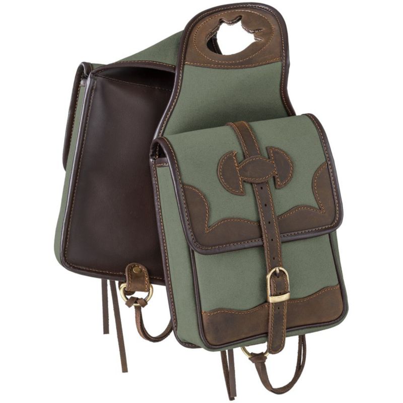 Tough1 Canvas and Leather Horn Bag Sage