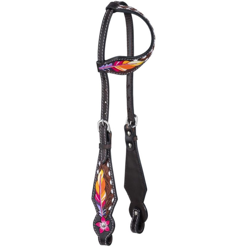 Tough1 Feather and Flower Single Ear Headstall