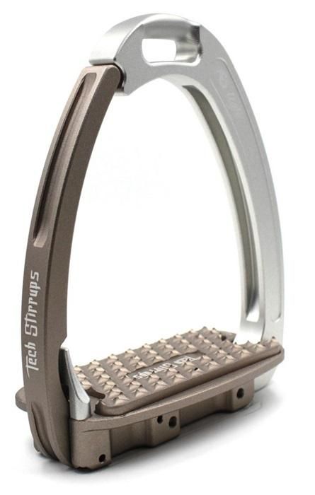 471168SVRBN475 Tech Venice EVO Safety Stirrups Silver/Brown sku 471168SVRBN475