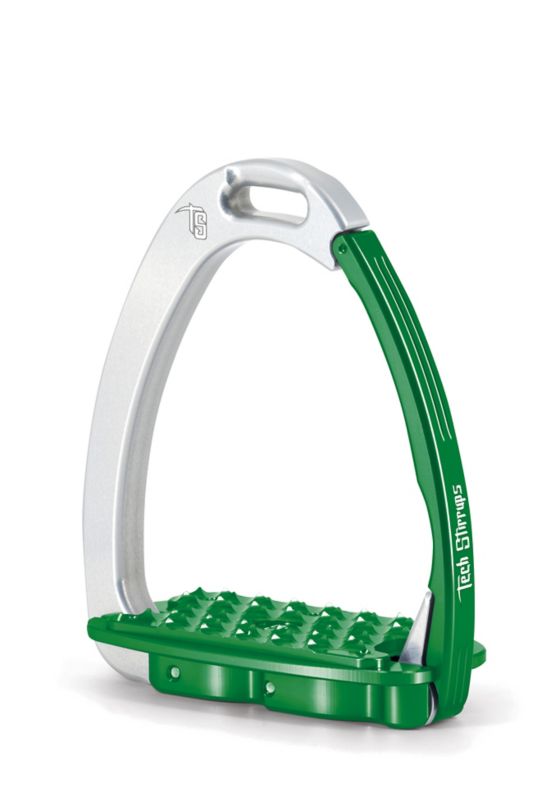 471168SVRGN475 Tech Venice EVO Safety Stirrups Silver/Green sku 471168SVRGN475