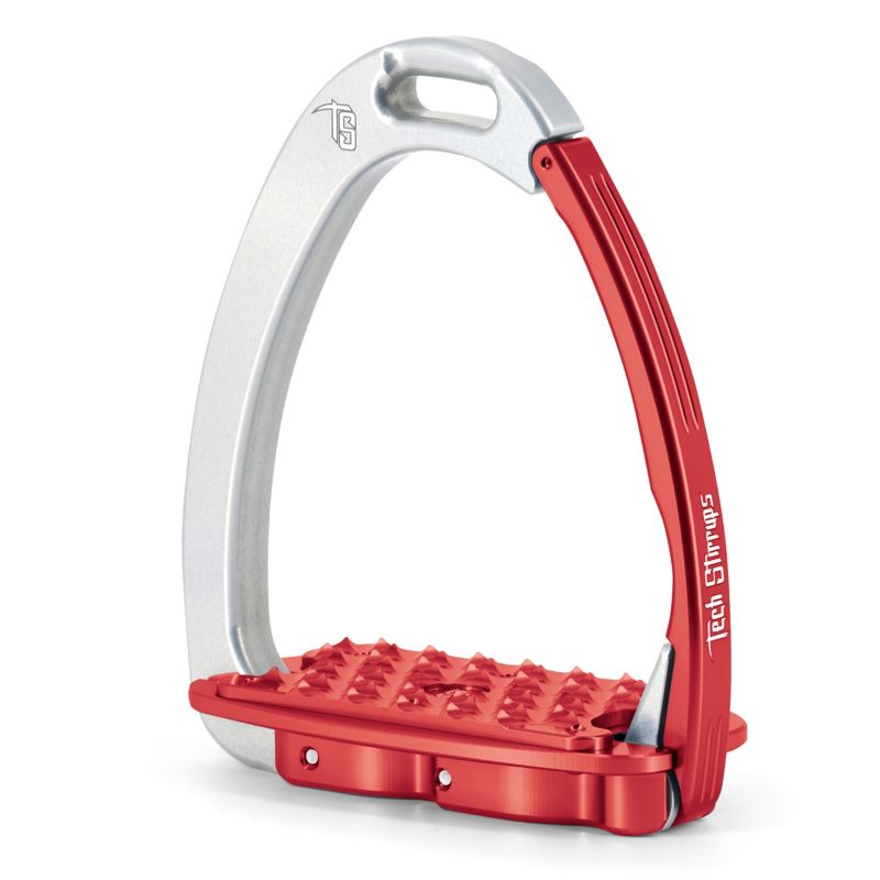 471168SVRRD475 Tech Venice EVO Safety Stirrups Silver/Red sku 471168SVRRD475