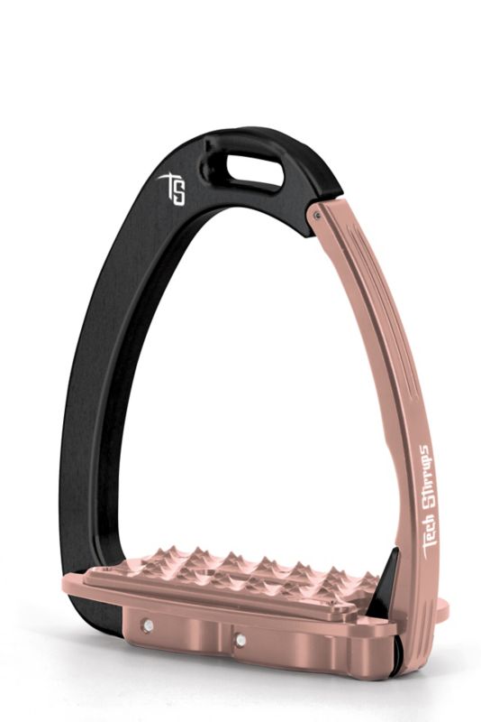 471169BLKRG475 Tech Venice Sloped EVO Stirrups Black/Rosegold sku 471169BLKRG475