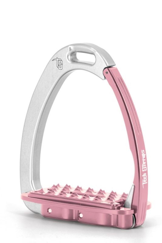 Tech Venice Sloped EVO Stirrups Silver/Pink