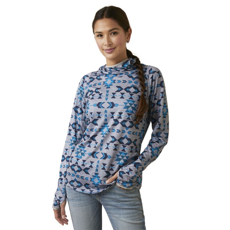 ARIAT Laguna Top In Blue Opal - Heather Jersey Comfort Shirt For Women | Casual & Breathable Style