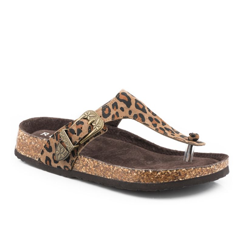 ladies leopard sandals