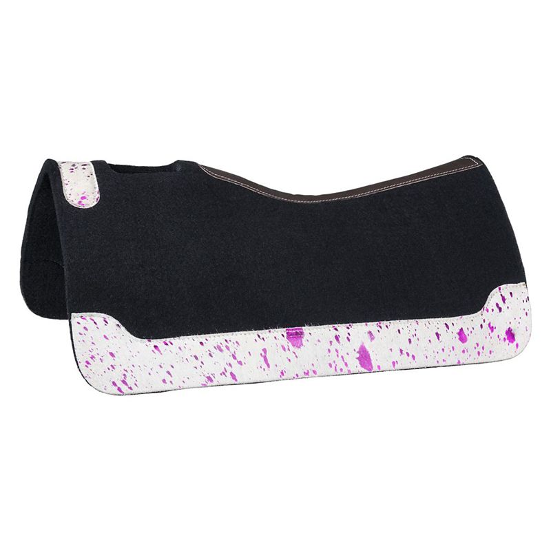 Tough1 Acid Wash Cowhide Saddle Pad 32X32 Black