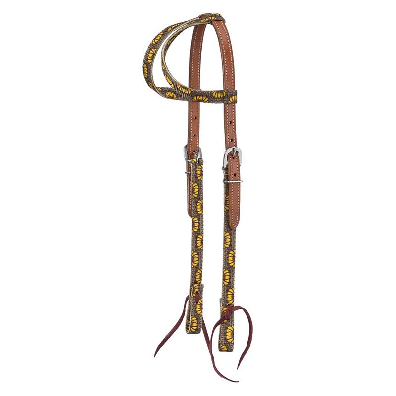 Tough1 Nylon Double Ear Headstall Sunflower