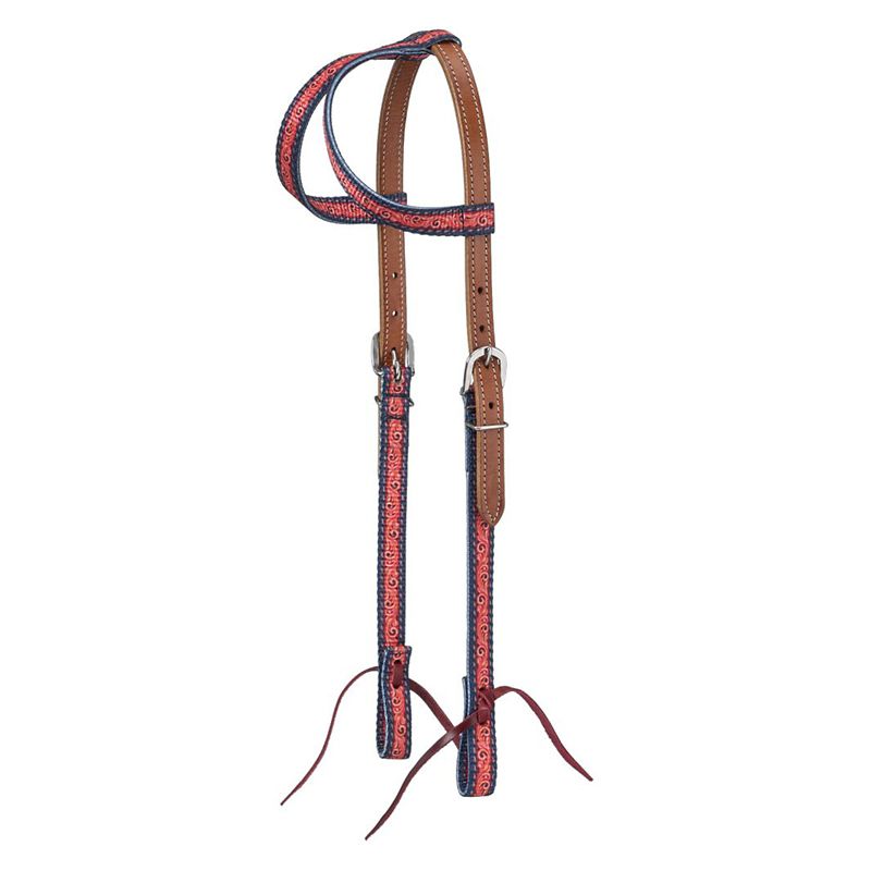 Tough1 Nylon Double Ear Headstall Navy Tooled