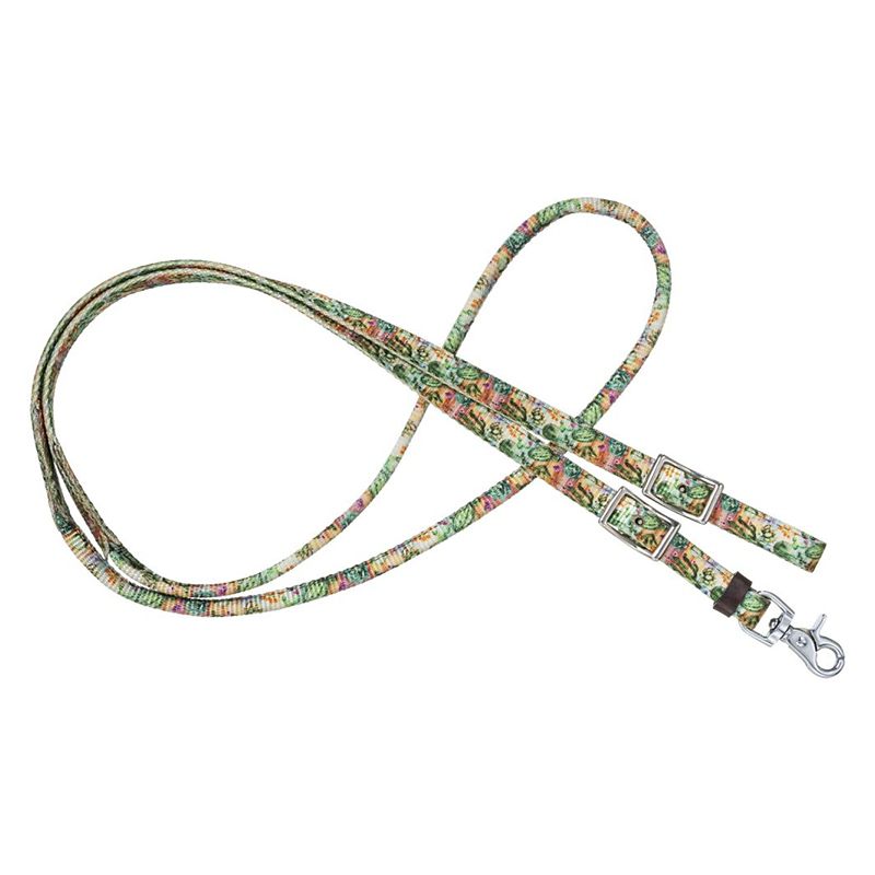 Tough1 Nylon Rolled Roping Reins Cactus