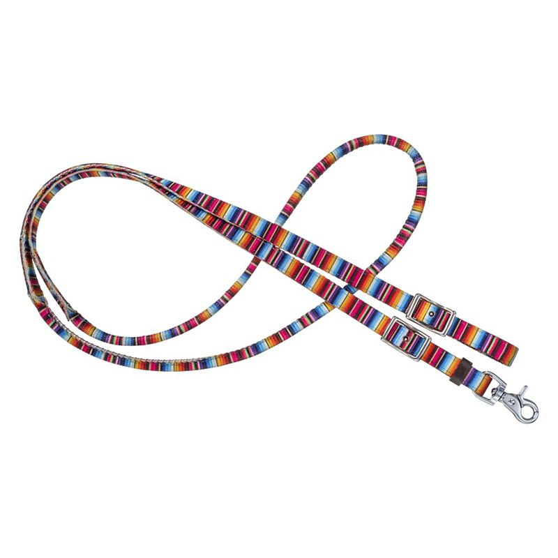 Tough1 Nylon Rolled Roping Reins Serape