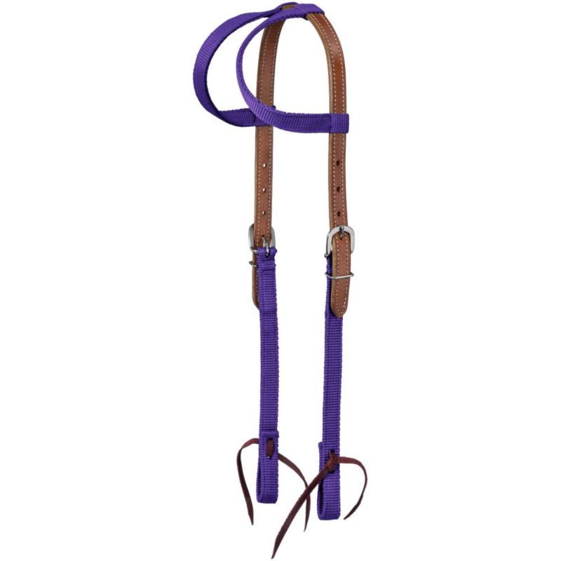 Tough1 Premium Nylon Double Ear Headstall Purple