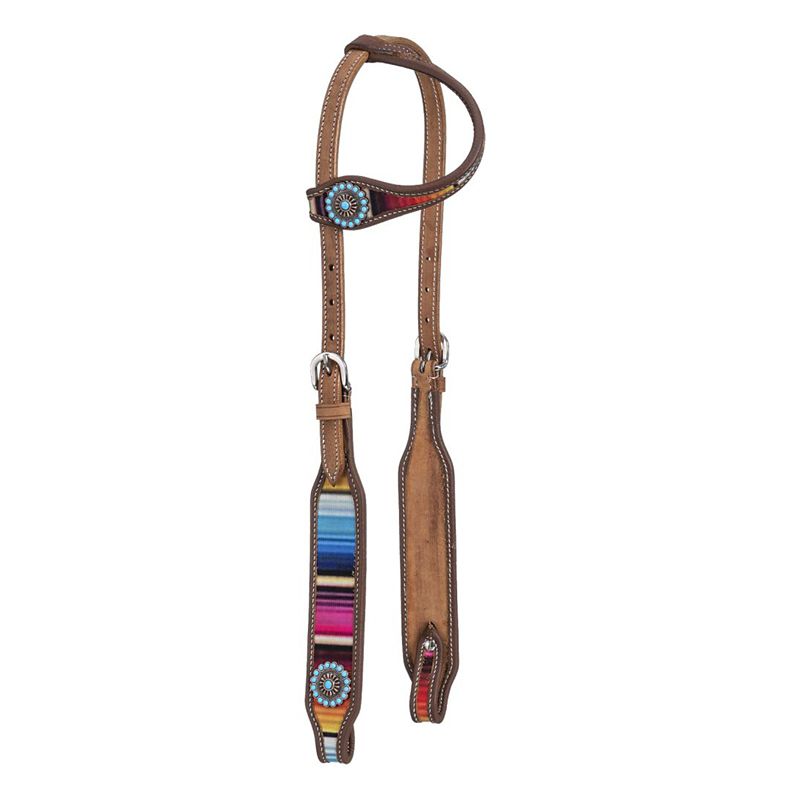 Tough1 Serape Print Ear Headstall Light Oil