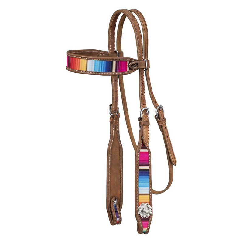 Tough1 Serape Print Browband Headstall Light Oil