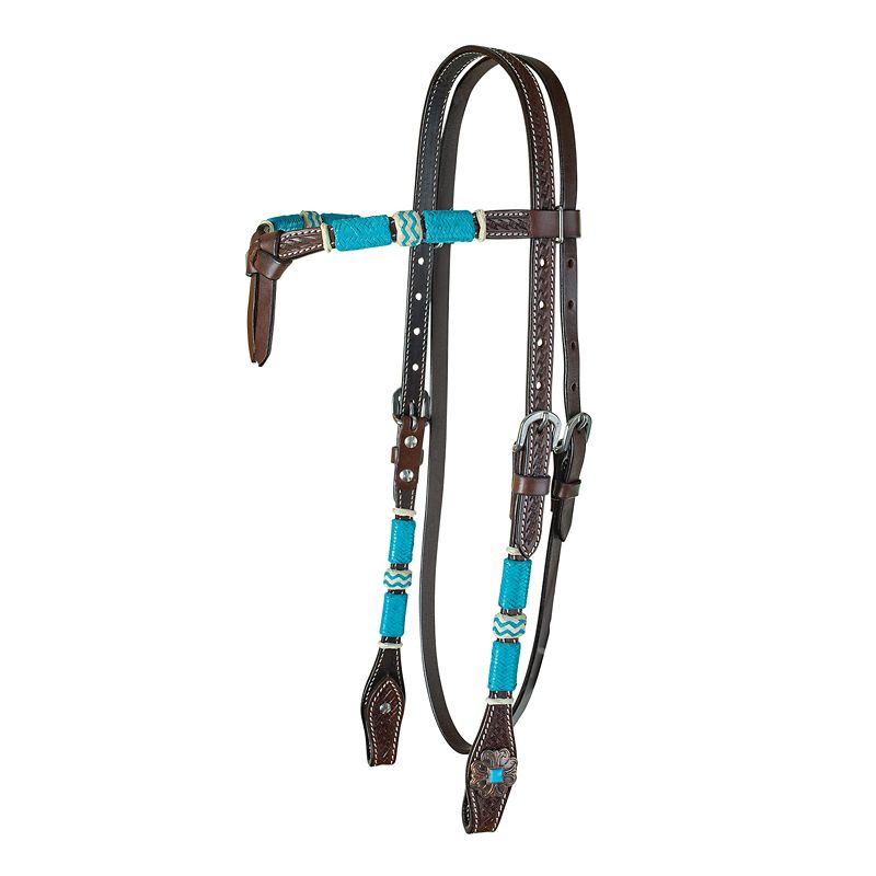 1025-09-SC Circle Y Turquoise Roundup Browband Headstall sku 1025-09-SC